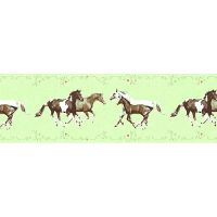 Бордюр детский AS Creation Little Stars Винил на флизелине (0,53*10,05) Зеленый, Животные арт-35838-1 — фото 1, Обои для стен