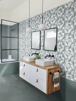 Керамическая плитка Marazzi Ragno  Vida  Decoro Edera Azzurro Touch Rett  настенная 30х90 см арт-RA6Y — фото 2, Керамическая плитка