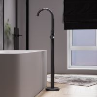 Смеситель для ванны Damixa Scandinavian Pure Черный матовый арт-365000300 — фото 2, Смесители напольные