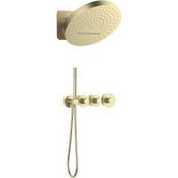 Душевая система Timo Saona с термостатом Золото матовое арт-SX-2329/17SM — фото 1, Встраиваемые душевые комплекты