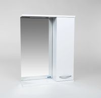 Зеркало со шкафом VIANT Прага 55 R Белое арт-VPRA55-ZSHR — фото 1, Зеркальные шкафы в ванную