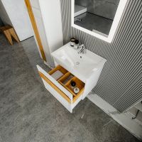 Тумба под раковину Бриклаер Берлин 60 подвесная Белый глянец арт-4627125416064 — фото 5, Тумбы под раковину