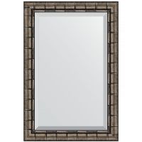 Зеркало Evoform Exclusive 93х63 с фацетом в багетной раме - Серебряный бамбук 73 мм арт-BY 1176 — фото 1, Зеркала в ванную комнату