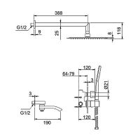 Душевая система Gappo с термостатом Хром арт-G7107-40 — фото 11, Встраиваемые душевые комплекты