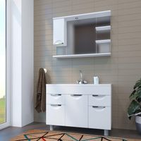 Зеркало со шкафом Mixline Этьен 100 L с подсветкой Белое арт-540873 — фото 3, Зеркальные шкафы в ванную