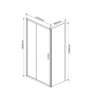 Душевой уголок Vincea Garda 140х90 профиль Черный стекло прозрачное арт-VSR-1G9014CLB — фото 6, Прямоугольные душевые уголки