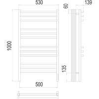 Электрический полотенцесушитель Terminus Соренто П12 500х1000 Хром арт-4670078527196 — фото 4, Электрические полотенцесушители