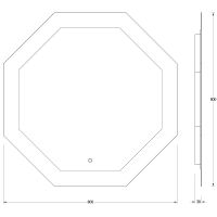 Зеркало Evoform Ledshine 80x80 с подсветкой 25.5 W - сенсорный выключатель - нейтральный белый свет арт-BY 2605 — фото 6, Зеркала в ванную комнату