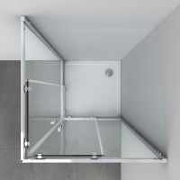 Душевой уголок Vincea Alpha 100x100 профиль Хром стекло текстурное арт-VSS-3AL100MT — фото 2, Квадратные душевые уголки