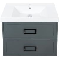 Тумба под раковину La Fenice Cubo 80 подвесная Серая матовая арт-FNC-01-CUB-G-80-2 — фото 5, Тумбы под раковину