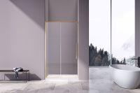 Душевая дверь Vincea Slim-N 110 профиль Брашированное золото стекло прозрачное арт-VDS-4SN110CLG — фото 3, Раздвижные душевые двери