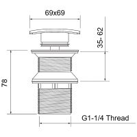 Донный клапан Aquatek click-clack Хром арт-AQ6004CR — фото 2, Донные клапаны