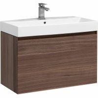 Тумба с раковиной Aquanet Нью-Йорк 85 подвесная Орех арт-213936 — фото 2, Тумбы с раковиной