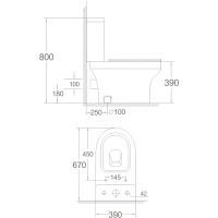 Унитаз компакт Agger с бачком и сиденьем Микролифт арт-AT04000 — фото 12, Напольные унитазы