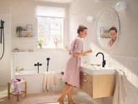 Смеситель для раковины Hansgrohe Rebris S Черный матовый арт-72536670 — фото 4, Смесители для раковины
