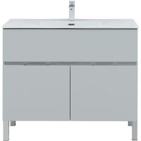 Тумба под раковину Aquanet Алвита New 100 Серая матовая арт-277556 — фото 5, Тумбы под раковину