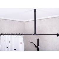 Штанга опорная Ridder Wien Черная арт-59611 — фото 1, Карнизы для ванной