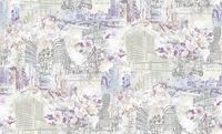Обои Solo Blooming City Винил на флизелине (1,06*10) Бежевый/Розовый/Голубой, Город/Цветы арт-SL8627-24 — фото 2, Обои для стен