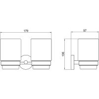 Стакан для зубных щеток Aquatek Бетта двойной Хром арт-AQ4617CR — фото 2, Стаканы для зубных щеток