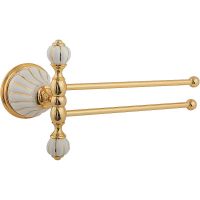 Полотенцедержатель Migliore Olivia поворотный Золото Белый арт-17528 — фото 1, Полотенцедержатели