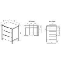 Тумба под раковину Sanflor Гард 70/2 Дуб крафт золотой Черный арт-С22582 — фото 5, Тумбы под раковину