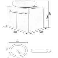 Товар: Тумба с раковиной Orange Санторини 80 подвесная Белая глянцевая арт-Sa-80TUW+RA - фото 6 Тумба с раковиной Orange Санторини 80 подвесная Белая глянцевая арт-Sa-80TUW+RA — фото 6, Тумбы с раковиной