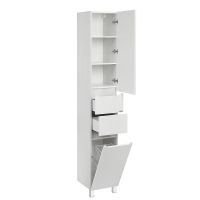 Шкаф пенал Aquaton Dakota 34 подвесной Белый Выбеленное дерево арт-1A203203DAAY0 — фото 2, Пеналы для ванной комнаты