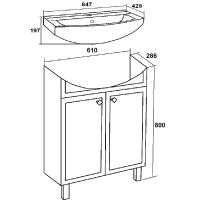 Тумба под раковину Runo Римини 65 Белая арт-00-00001254 — фото 5, Тумбы под раковину
