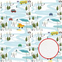 Фреска детская Ortograf Для самых маленьких 32915 Фактура бархат FX Флизелин (2,7*2,7) Голубой/Белый, Автомобили/Деревья арт-32915 (бархат FX) — фото 1, Фрески