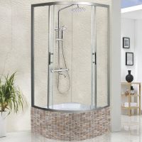 Душевой уголок WeltWasser WW500 С 100х100 профиль Хром матовый стекло прозрачное арт-10000004075 — фото 1, Душевые уголки четверть круга