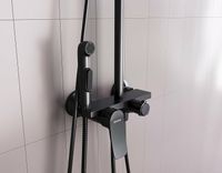 Душевая система Damixa Jupiter Черная матовая арт-977770300 — фото 7, Душевые стойки