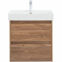 Тумба с раковиной Aquanet Nova Lite 60 подвесная Дуб шоколадный арт-305235 — фото 2, Тумбы с раковиной