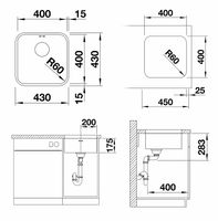 Кухонная мойка Blanco Supra 400-U Нержавеющая сталь полированная арт-518201 — фото 6, Кухонные мойки