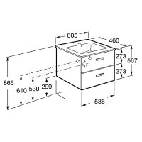 Тумба под раковину Roca Victoria Nord 60 подвесная Венге арт-ZRU9000027 — фото 4, Тумбы под раковину
