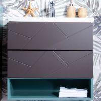 Тумба под раковину Бриклаер Кристалл 70 подвесная Софт Графит Ясень Анкор темный арт-4627125414527 — фото 2, Тумбы под раковину