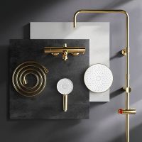 Душевая система AM.PM X-Joy с термостатом Золото арт-F0785A599 — фото 11, Душевые стойки