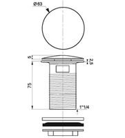 Донный клапан Wirquin Black touch click-clack Черный арт-30722855 — фото 2, Донные клапаны