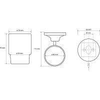 Стакан для зубных щеток Bemeta Retro Gold and Сhrom Золото Хром арт-144210018 — фото 2, Стаканы для зубных щеток