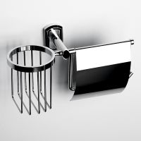 Держатель туалетной бумаги и освежителя воздуха WasserKRAFT Oder с крышкой Хром арт-K-3059 — фото 2, Держатели туалетной бумаги