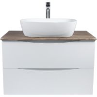 Тумба под раковину Bond Cube 80 подвесная Белая матовая Дуб арт-T09805 — фото 11, Тумбы под раковину