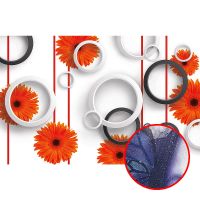 Фреска Ortograf 3D 30742 Фактура бархат серебро FX-S Флизелин (4,2*2,7) Белый/Оранжевый/Черный, Цветы/Абстракция арт-30742 (бархат серебро FX-S) — фото 1, Фрески