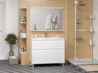 Тумба с раковиной Misty Лаки 100 Белая глянцевая арт-УТ000024250 — фото 8, Тумбы с раковиной