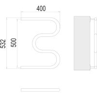 Водяной полотенцесушитель Terminus М-образный (1) 500х400 Хром, боковое подключение, G 1" НР арт-4620768881138 — фото 3, Водяные полотенцесушители
