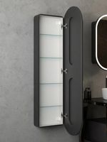 Товар: Зеркальный шкаф Континент Elmage black LED 45 с подсветкой Черный арт-МВК048 - фото 6 Зеркальный шкаф Континент Elmage black LED 45 с подсветкой Черный арт-МВК048 — фото 6, Пеналы для ванной комнаты