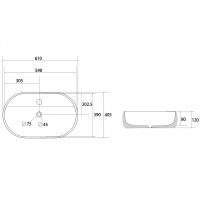 Раковина Abber Bequem 60 Белая арт-AC2113 — фото 4, Раковины накладные