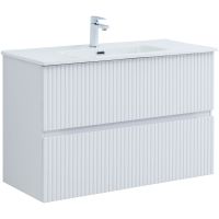 Тумба под раковину Aquanet Джейн 100 подвесная Белая матовая арт-313288 — фото 1, Тумбы под раковину