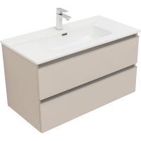 Тумба под раковину Aquanet Вега 90 подвесная Бежевая арт-329586 — фото 3, Тумбы под раковину