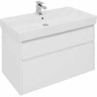 Тумба под раковину Aquanet Nova Lite Slim Synergy 100 подвесная Белая глянцевая арт-249940 — фото 2, Тумбы под раковину
