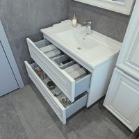 Тумба под раковину Caprigo Ponza 90 подвесная Белая матовая арт-13523-В231 — фото 2, Тумбы под раковину