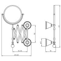Косметическое зеркало Migliore Provance с увеличением Бронза арт-17625 — фото 2, Косметические зеркала